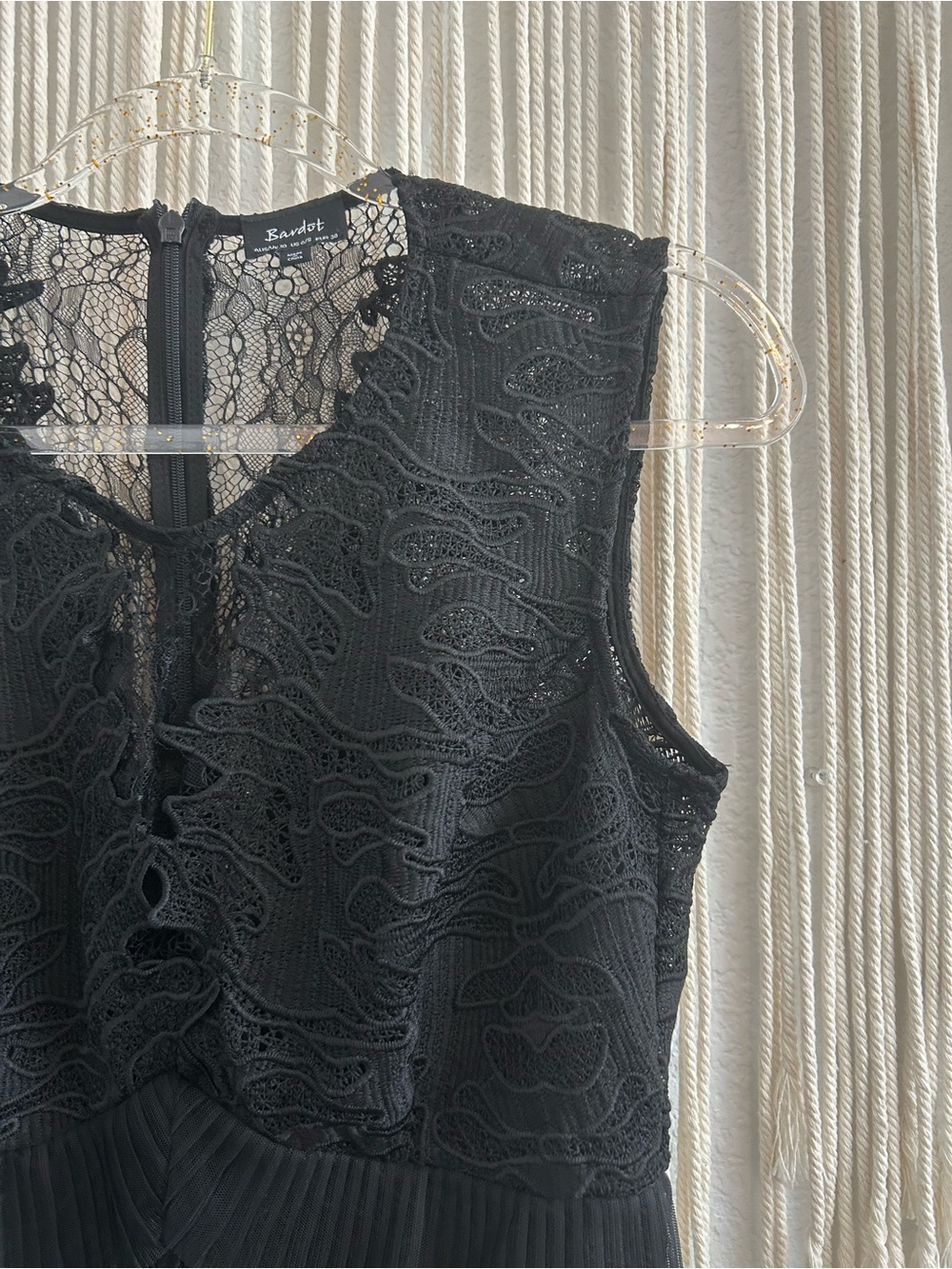Bardot Black Lace Pleated Mini Dress - Picture 7 of 13